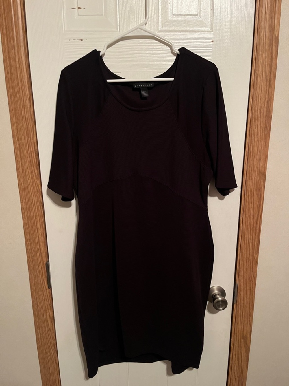 attention Black Short-Sleeve Crewneck Tunic